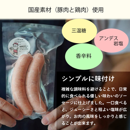 無添加 ポークソーセージ 国産 厳選素材にこだわり 440g 小分け4パック