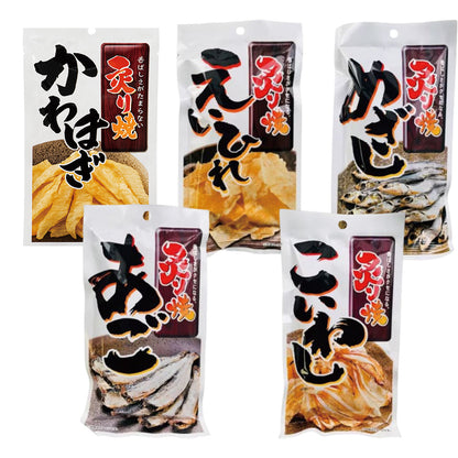 炙り焼シリーズ おつまみ5種盛り（めざし・こいわし・えいひれ・かわはぎ・あご）炙りたての香ばしさが広がる本格珍味 家飲み 晩酌用 お酒にあう